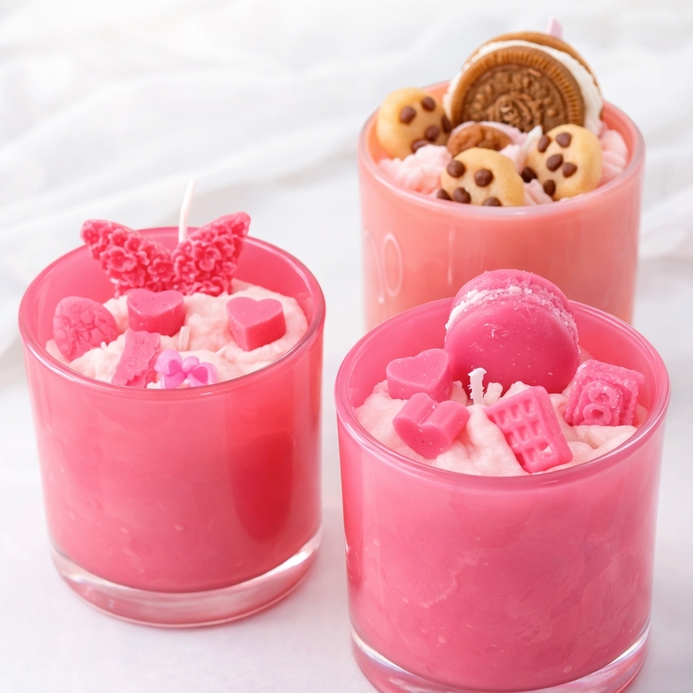 Pink Scented Candle Set